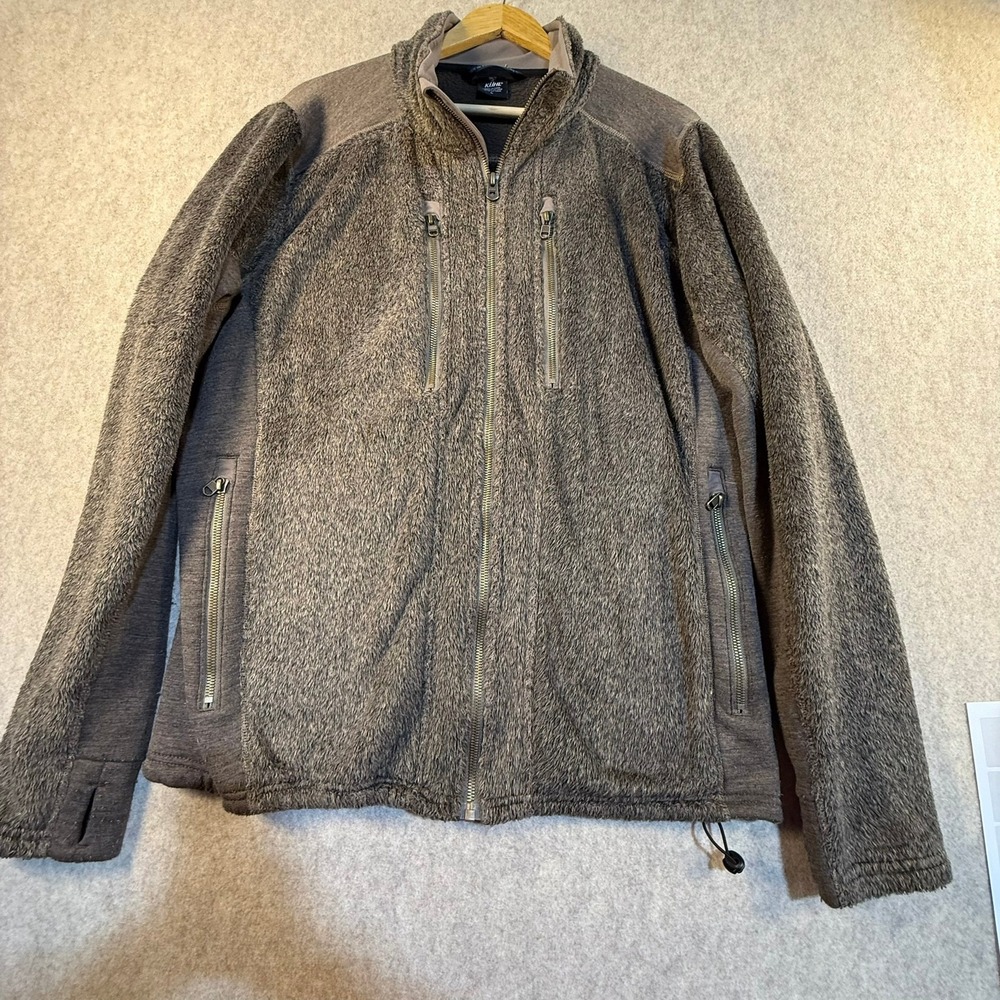 Kuhl Interceptr Fleece Jacket Mens Large Brown Full Zip Alfpaca Gold 1037
